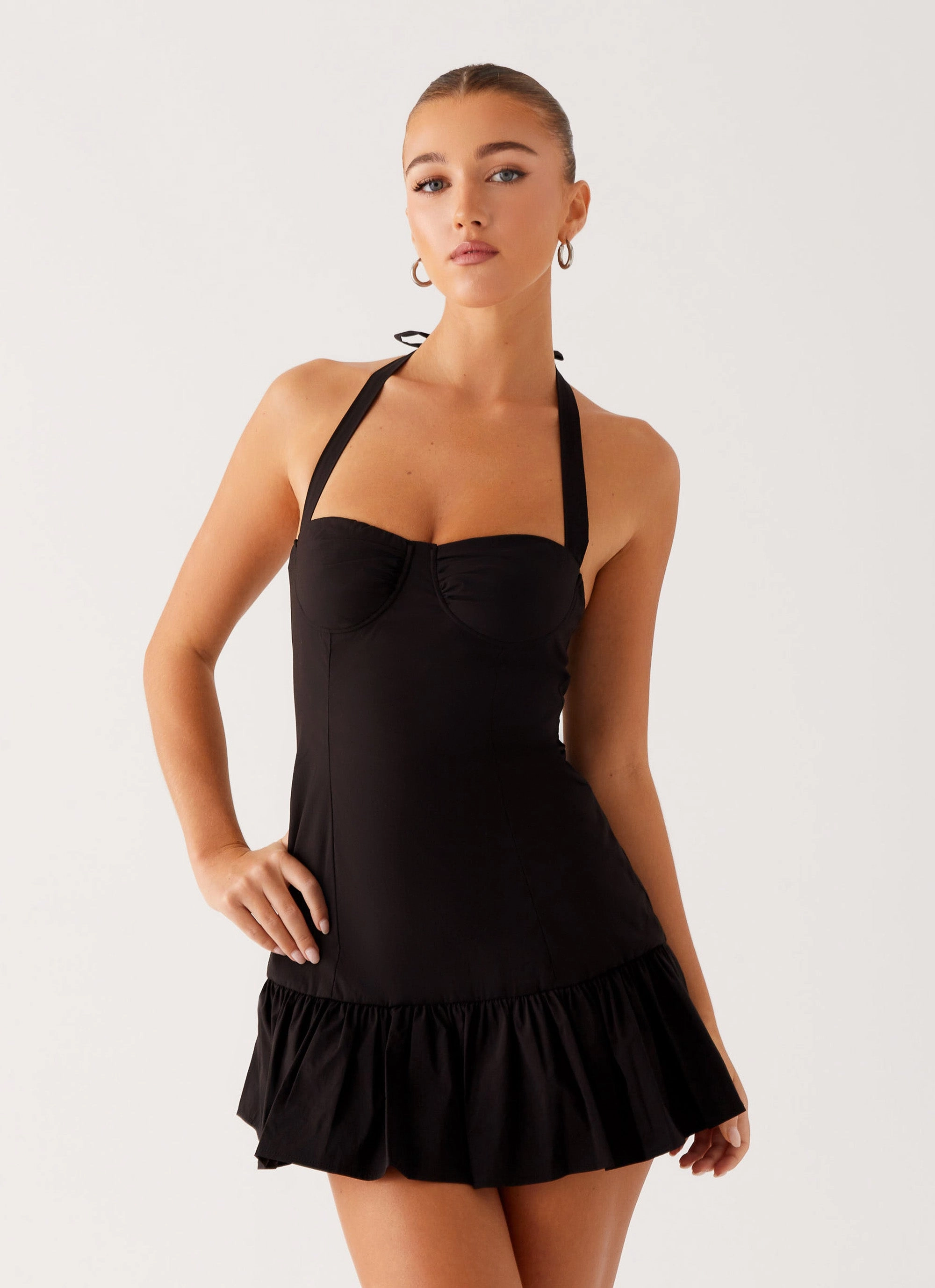 Cheryl Bustier Mini Dress - Black Chill Comfort Soft fabric piece