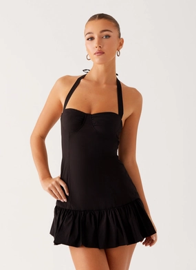 Cheryl Bustier Mini Dress - Black Chill Comfort Soft fabric piece