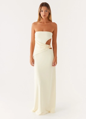 Anetta Maxi Dress - Yellow retro-style