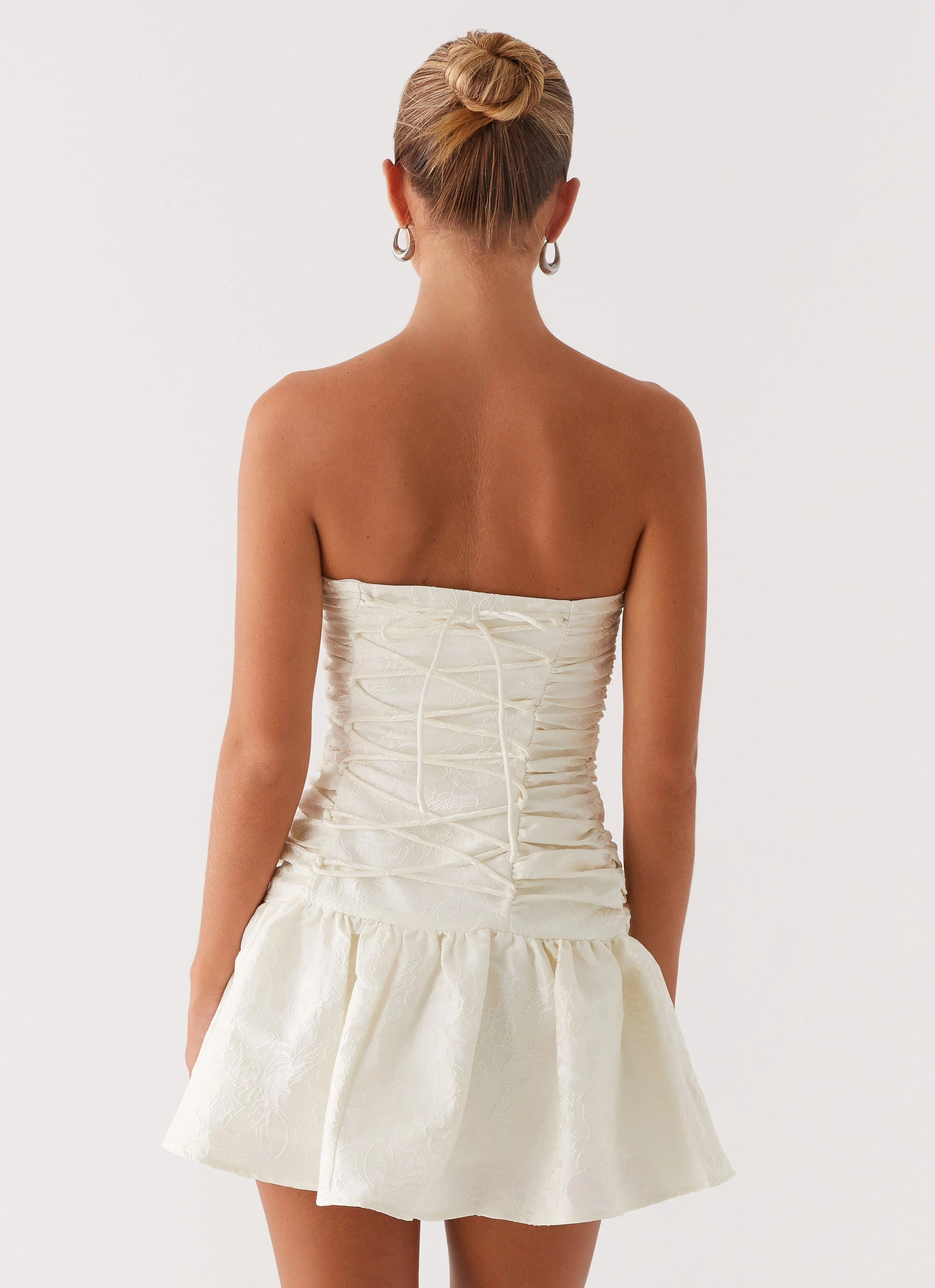 Wrinkle-Resistant Midi-Length Ray Of Light Mini Dress - White