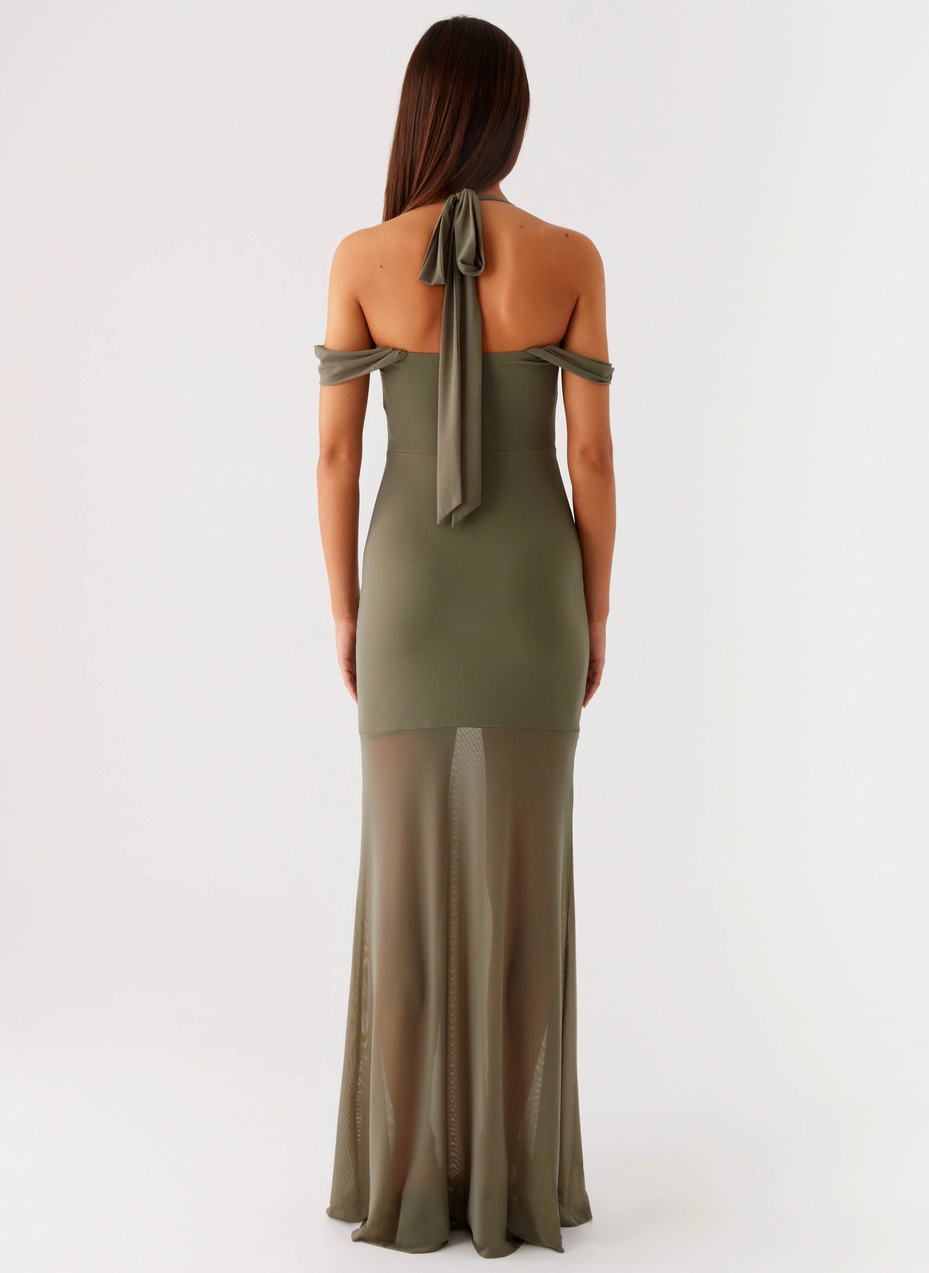 Ivy Lane Maxi Dress - Olive Silky Shape Flawless Waist Fit