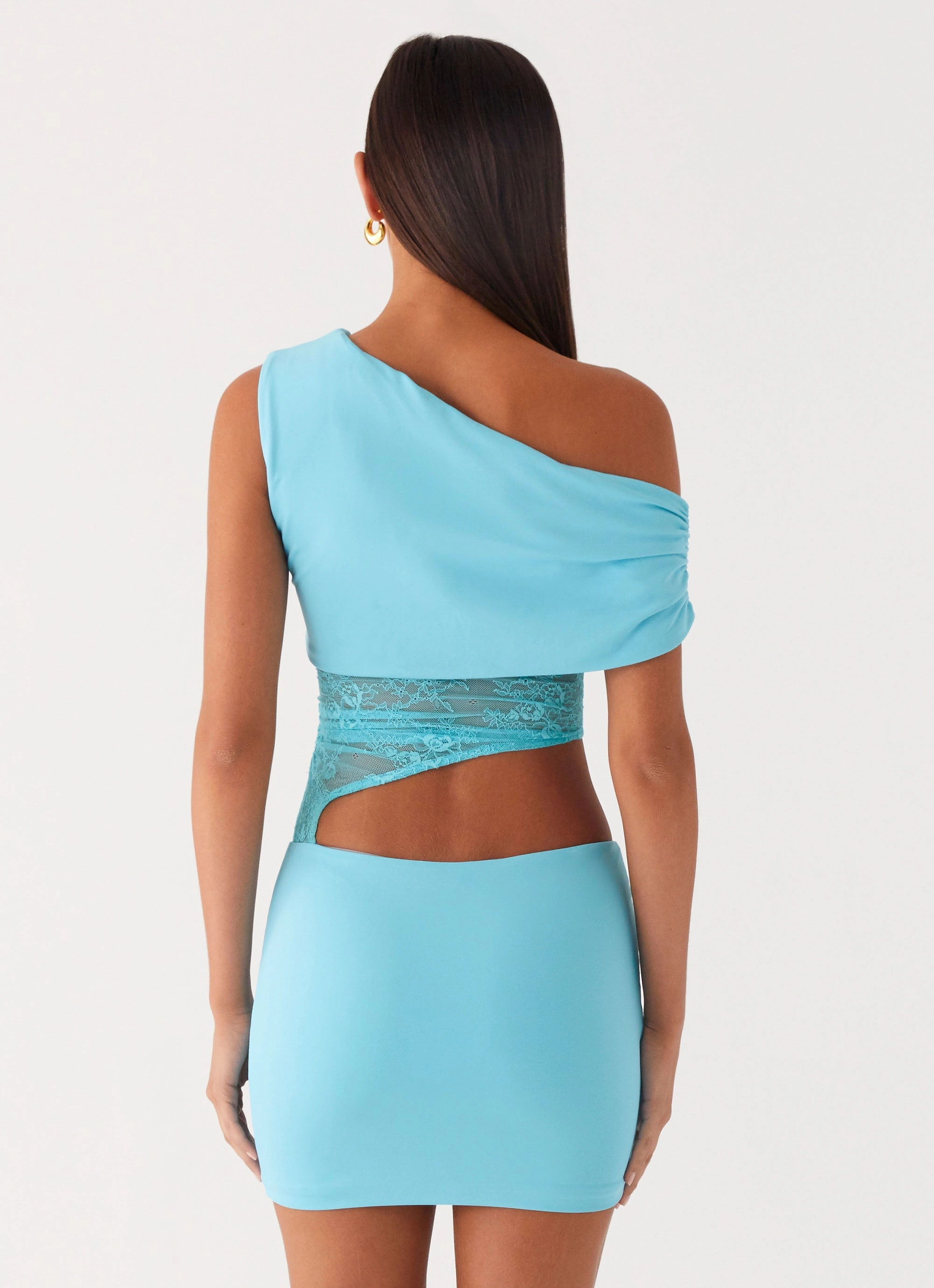 Classic Comfort Love Motion Mini Dress - Aqua Blue