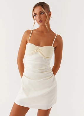 Joyful Look Cool Texture Last Summer Mini Dress - Ivory