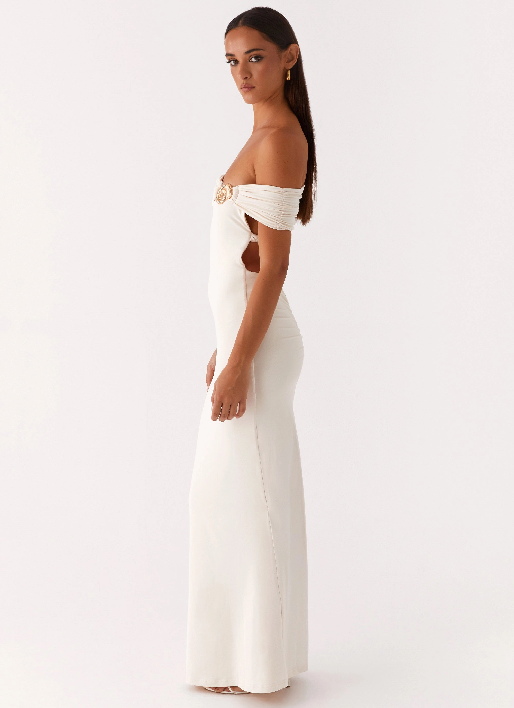 Illusion Maxi Dress - Ivory Subtle Motion