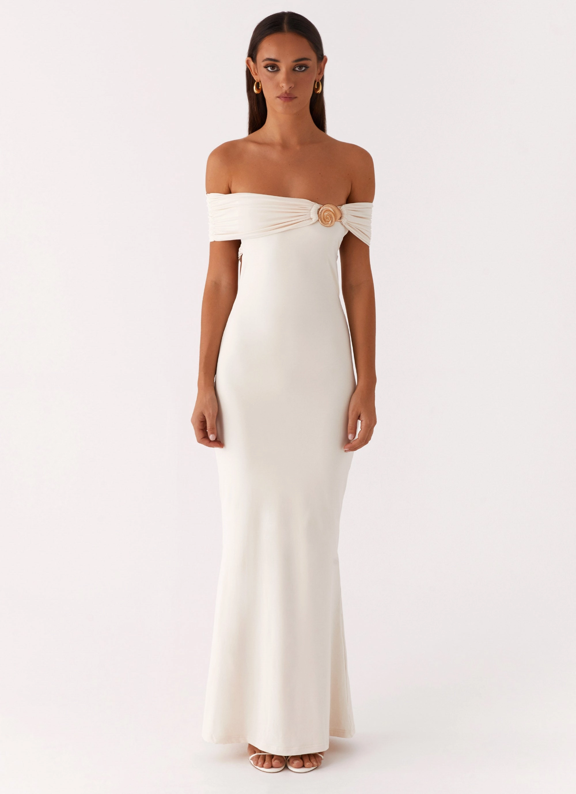 Subtle Stitch Illusion Maxi Dress - Ivory
