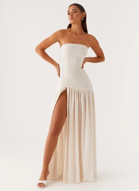 Eden Strapless Maxi Dress - Ivory Simple Yet Elegant Sharp Design