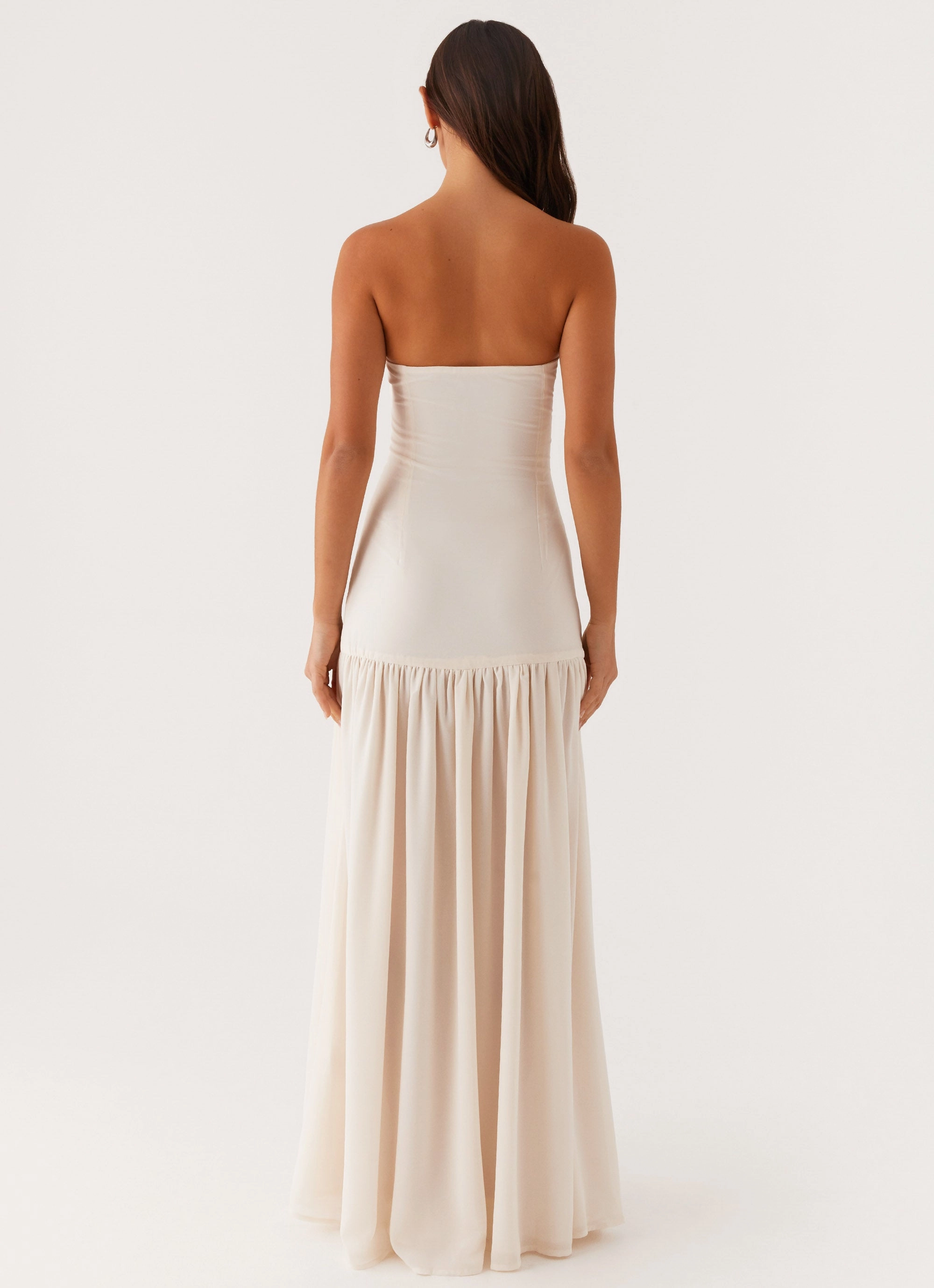 Eden Strapless Maxi Dress - Ivory High Waist