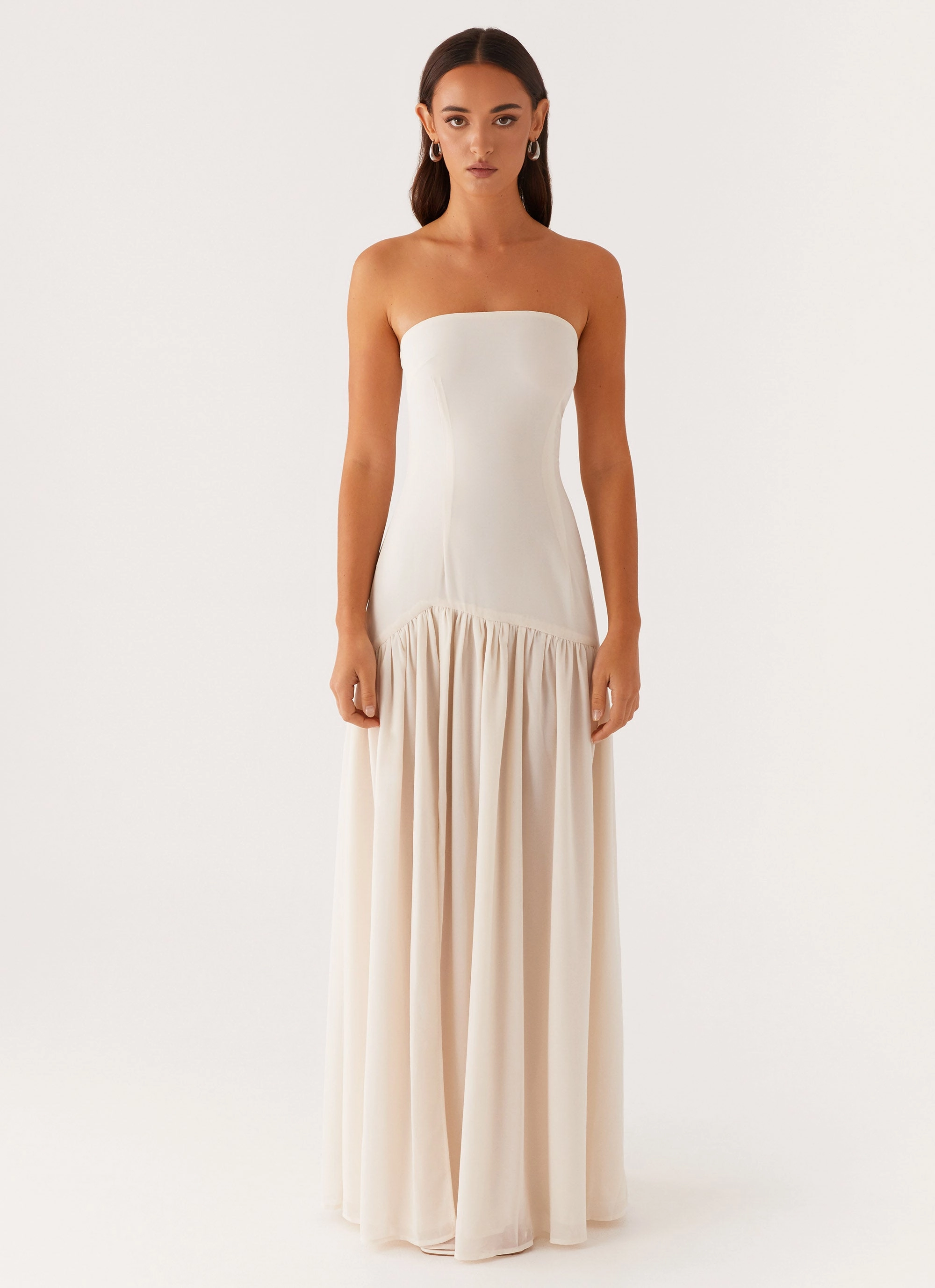 Eden Strapless Maxi Dress - Ivory Vibe Choice