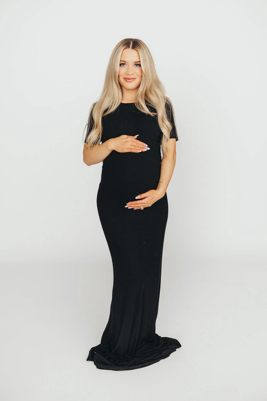 The Charlie Ribbed Maxi Dress in Black Fitted Shape
