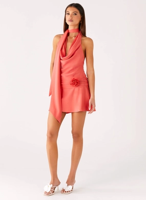 Night Party Kenzie Mini Dress - Coral