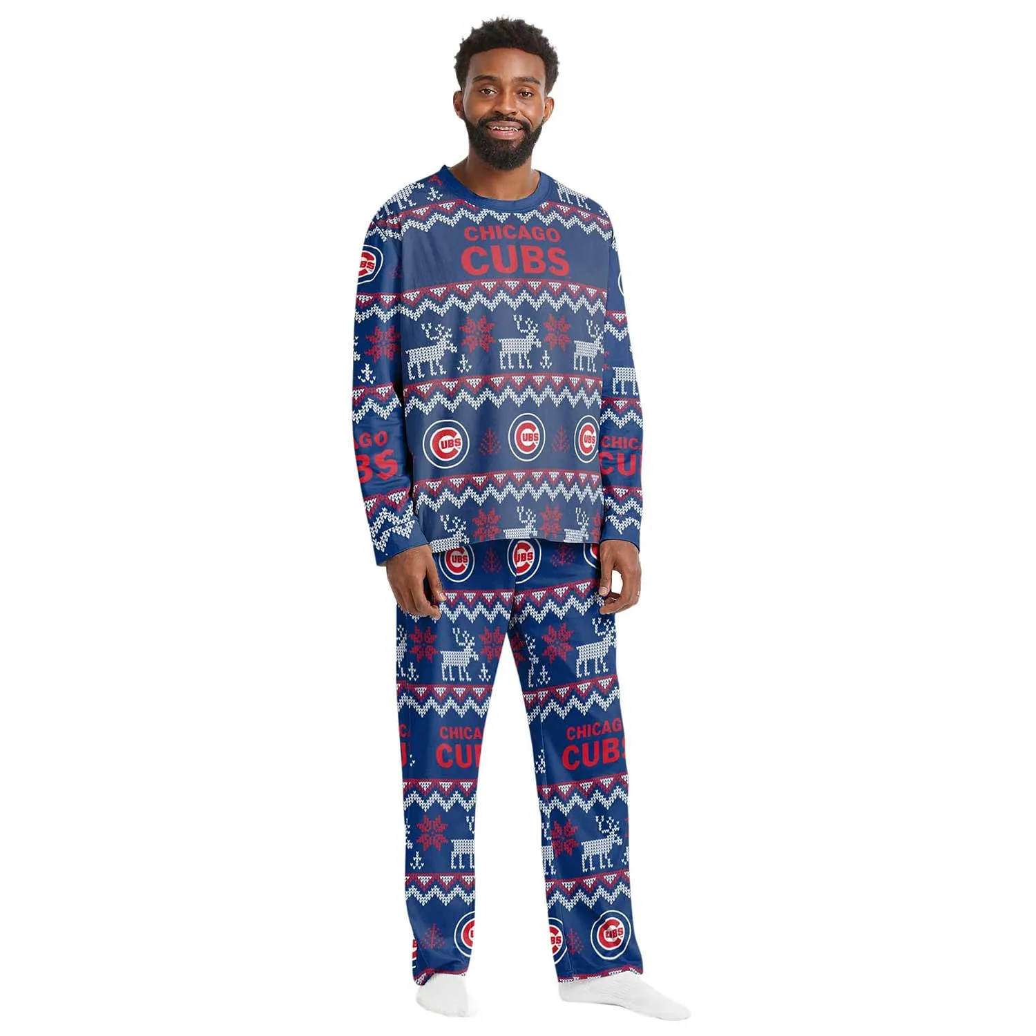 Chicago Cubs Men's Ugly Sweater Family Pajamas