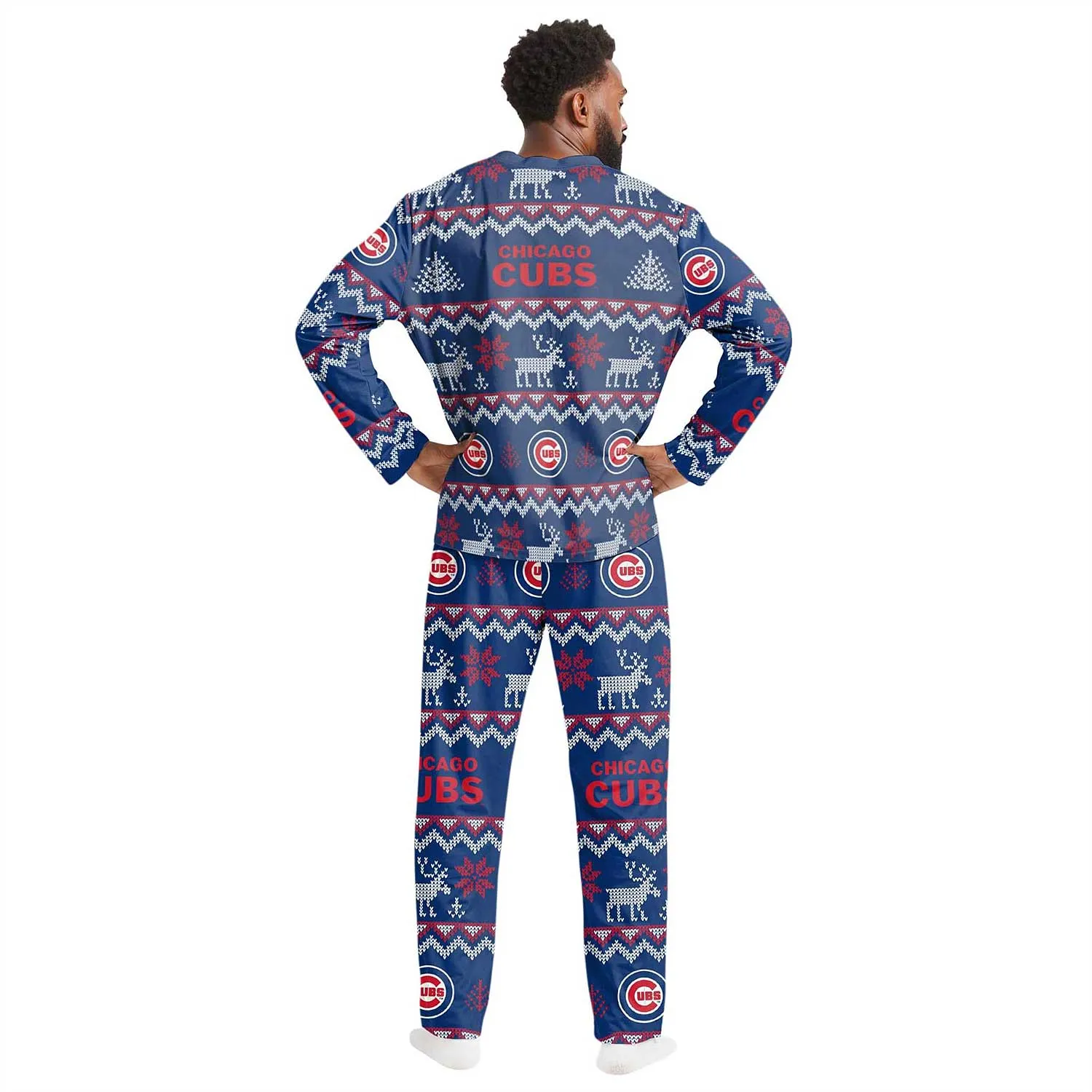 Chicago Cubs Men's Ugly Sweater Family Pajamas