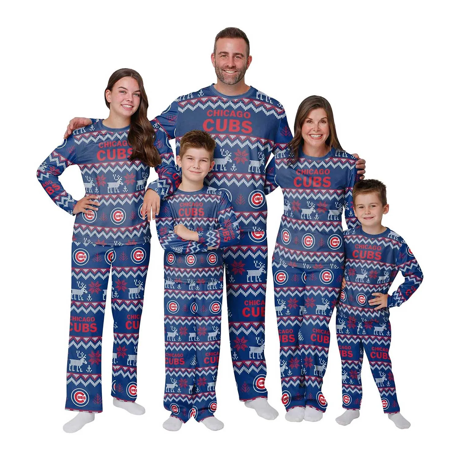 Chicago Cubs Women's Ugly Sweater Family Pajamas