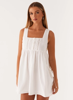 Vibrant Movement Ottoline Babydoll Mini Dress - White