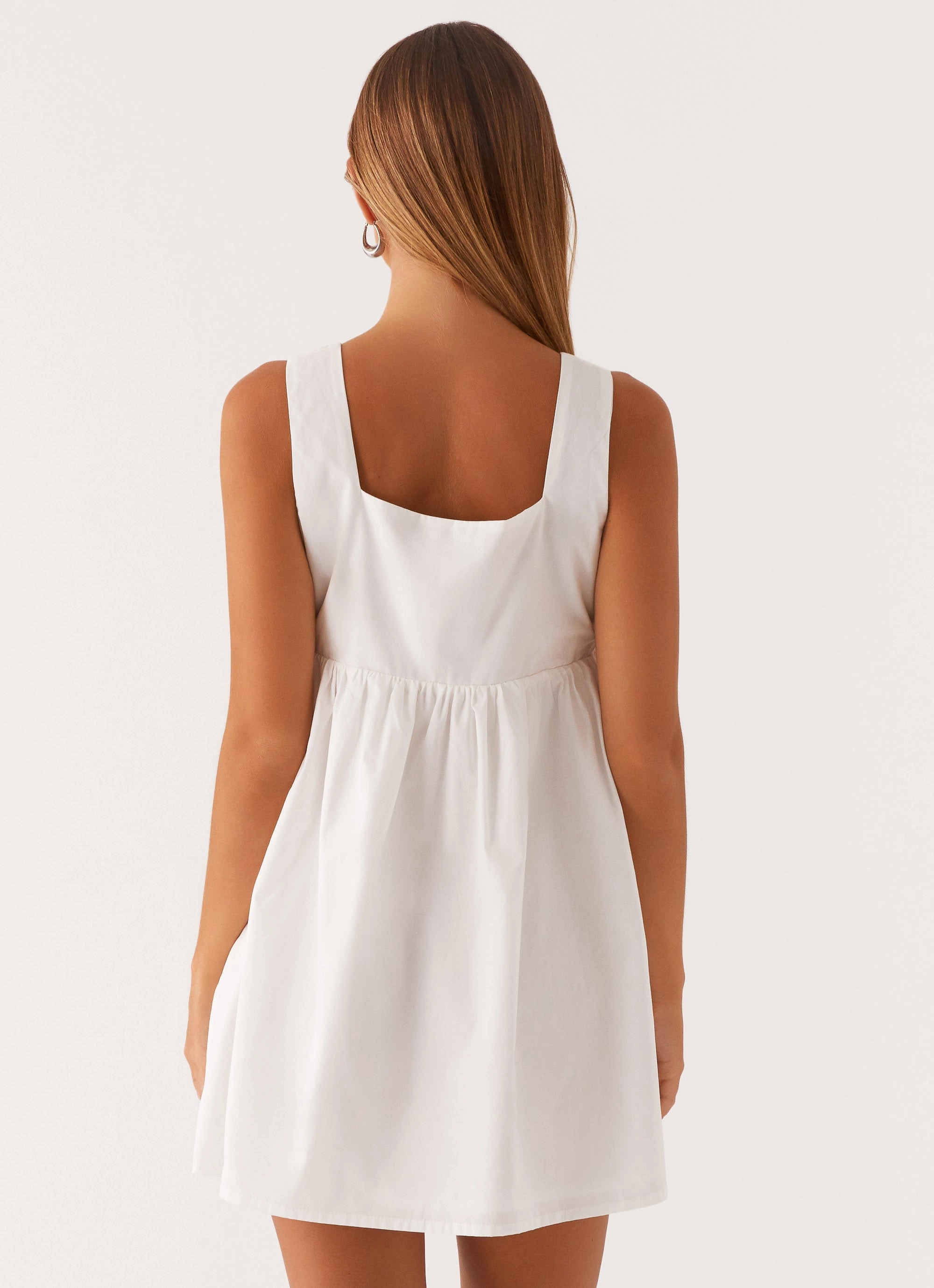 Ottoline Babydoll Mini Dress - White Work Appropriate