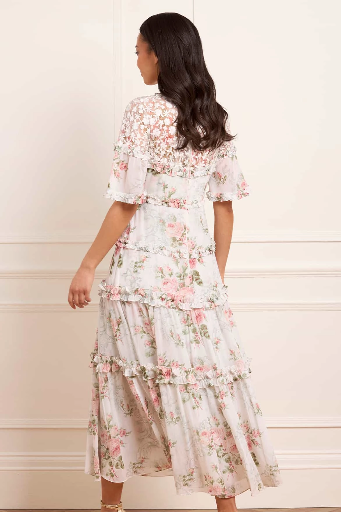 Neutral Finish Travel Edge Madame Rose Carla Chiffon Ankle Gown