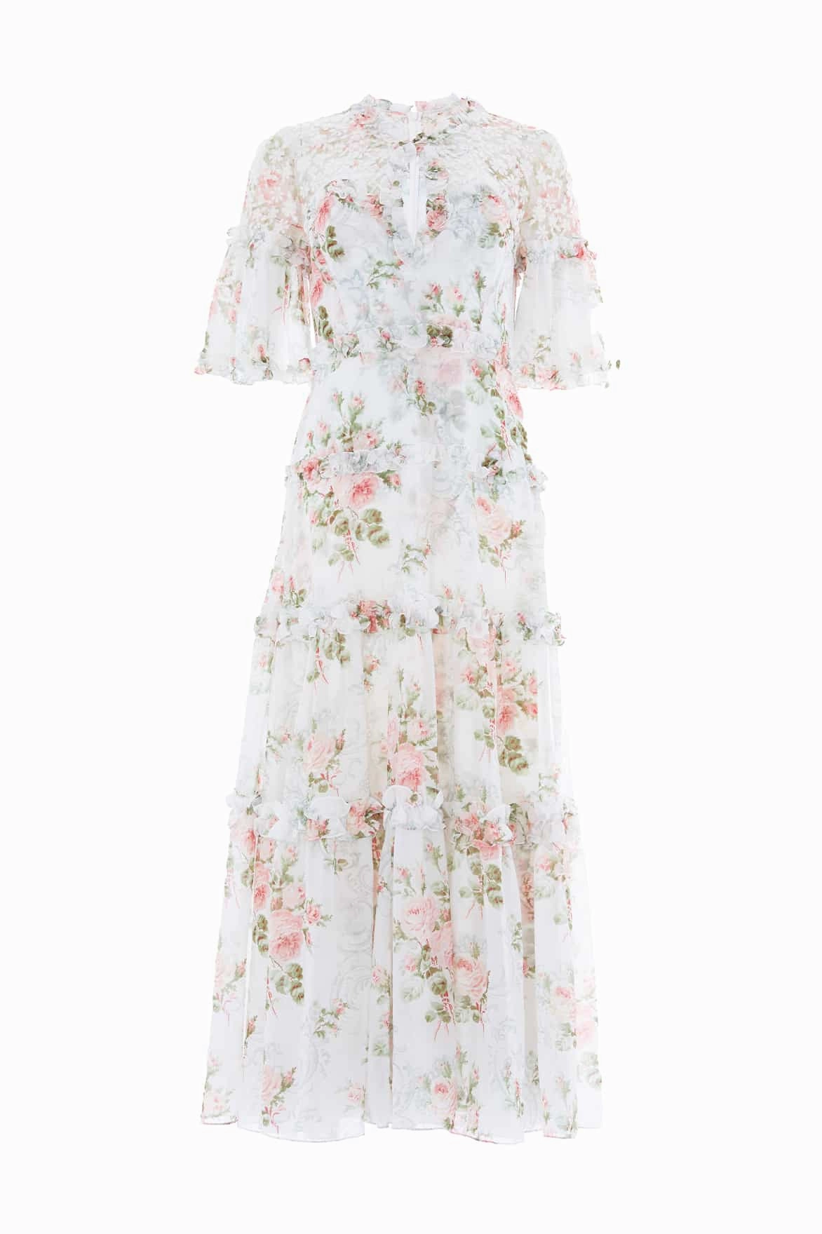 Smooth Outline Madame Rose Carla Chiffon Ankle Gown