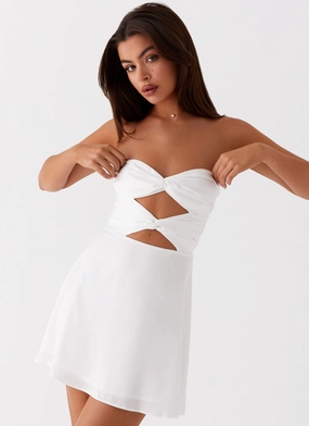 Subtle Flow Taga Twist Mini Dress - White