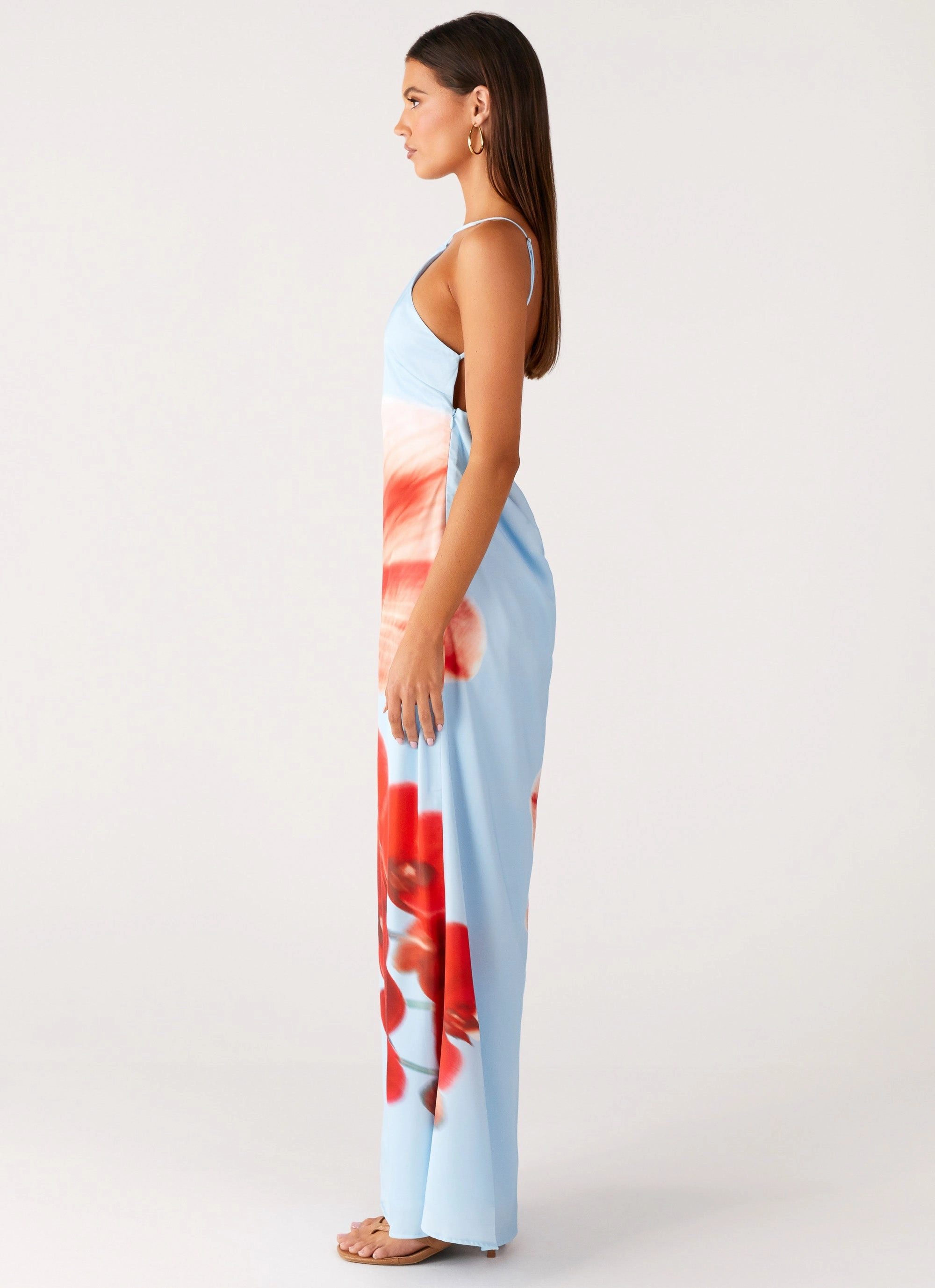 Jewel Accent Chloe Maxi Dress - Turquoise Bloom