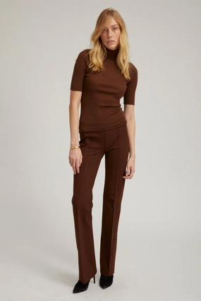 ThermalRegulatingLining Water Repellent Coating Chocolate Casanova Micro Flare Pintuck Pants