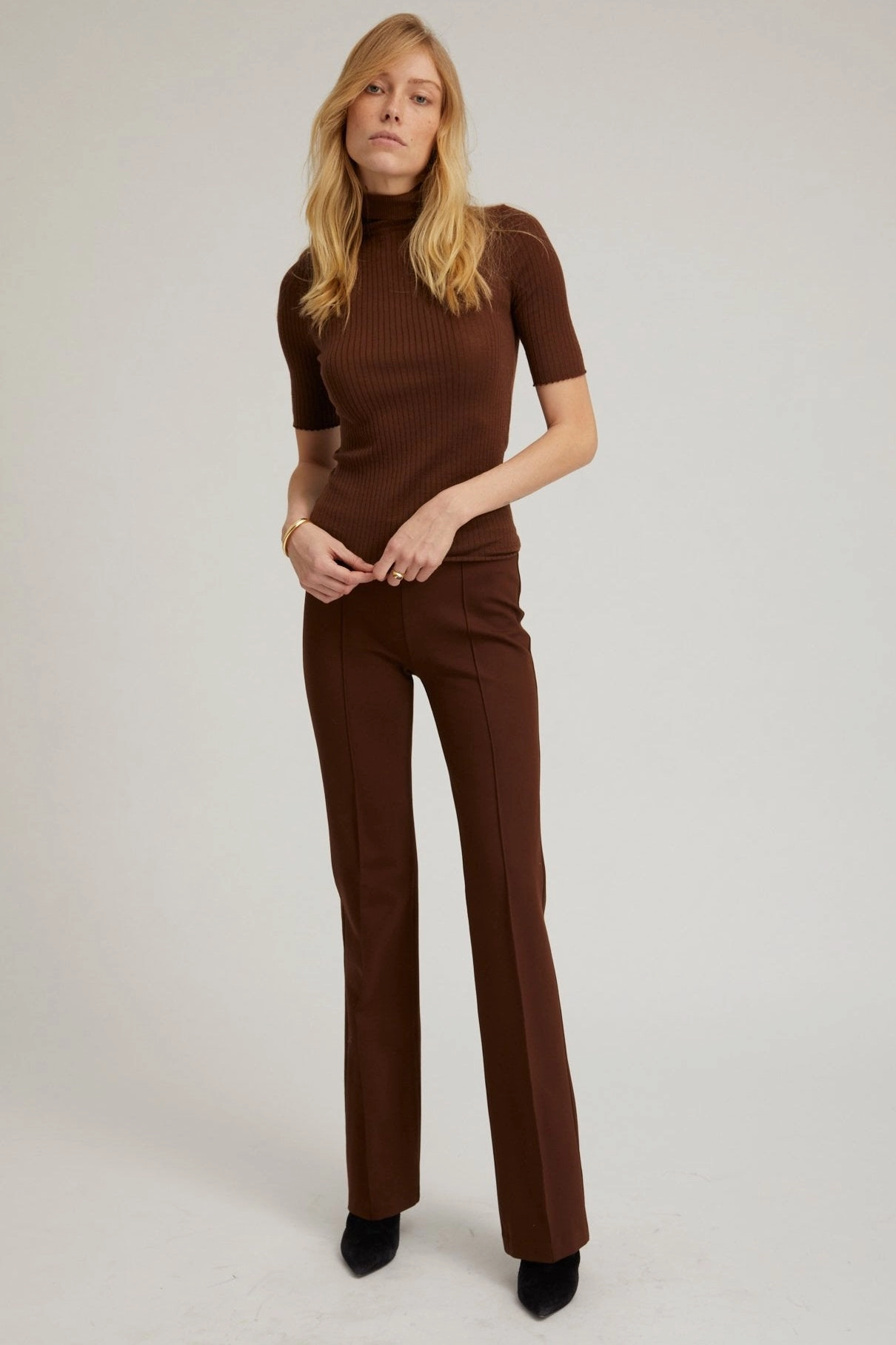 Printed design Chocolate Casanova Micro Flare Pintuck Pants