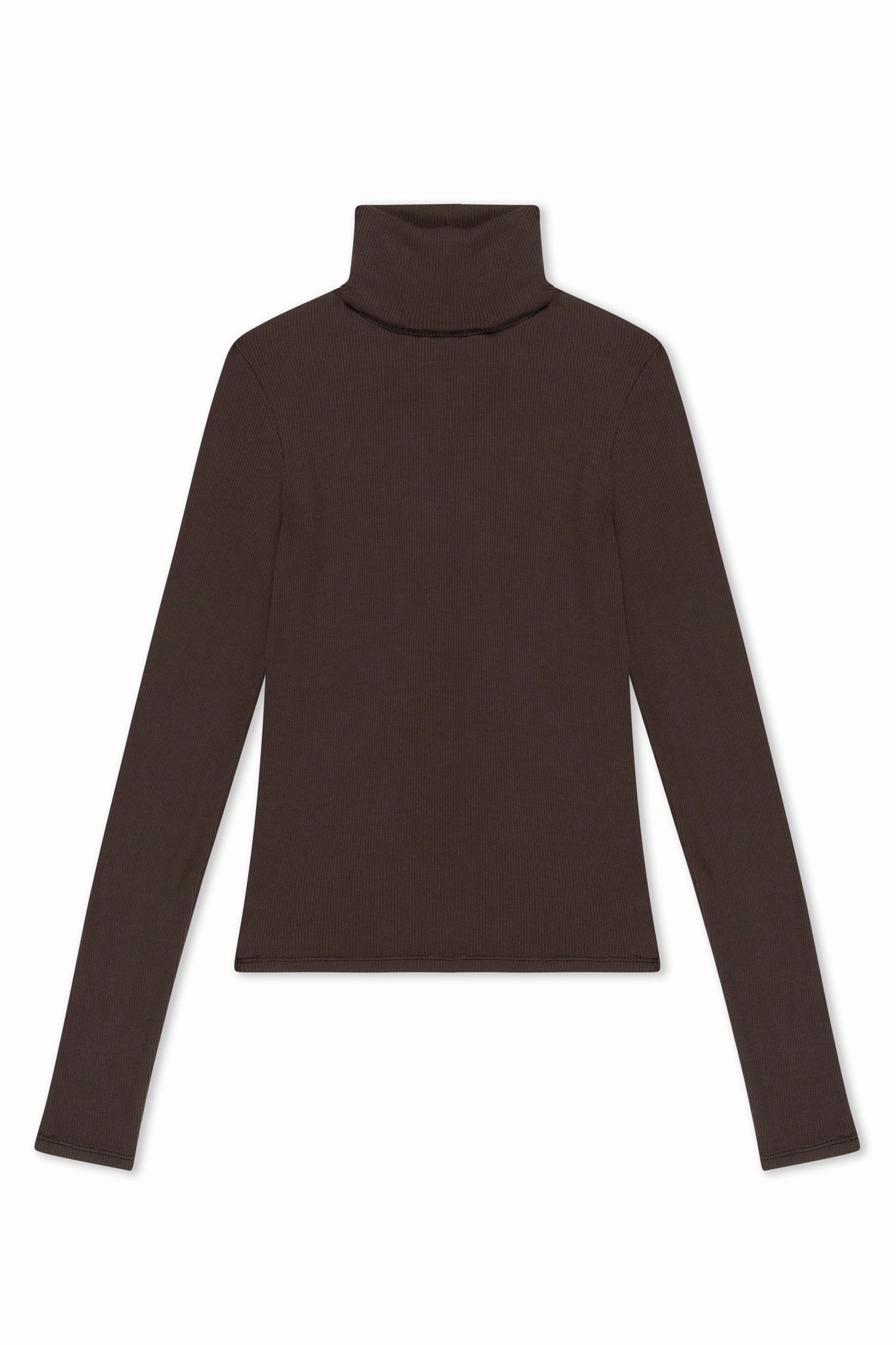 ReflectiveDetails Modern Polo Chocolate Rib Long Sleeve Turtleneck