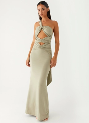 Airy Silk Christie Maxi Dress - Sage