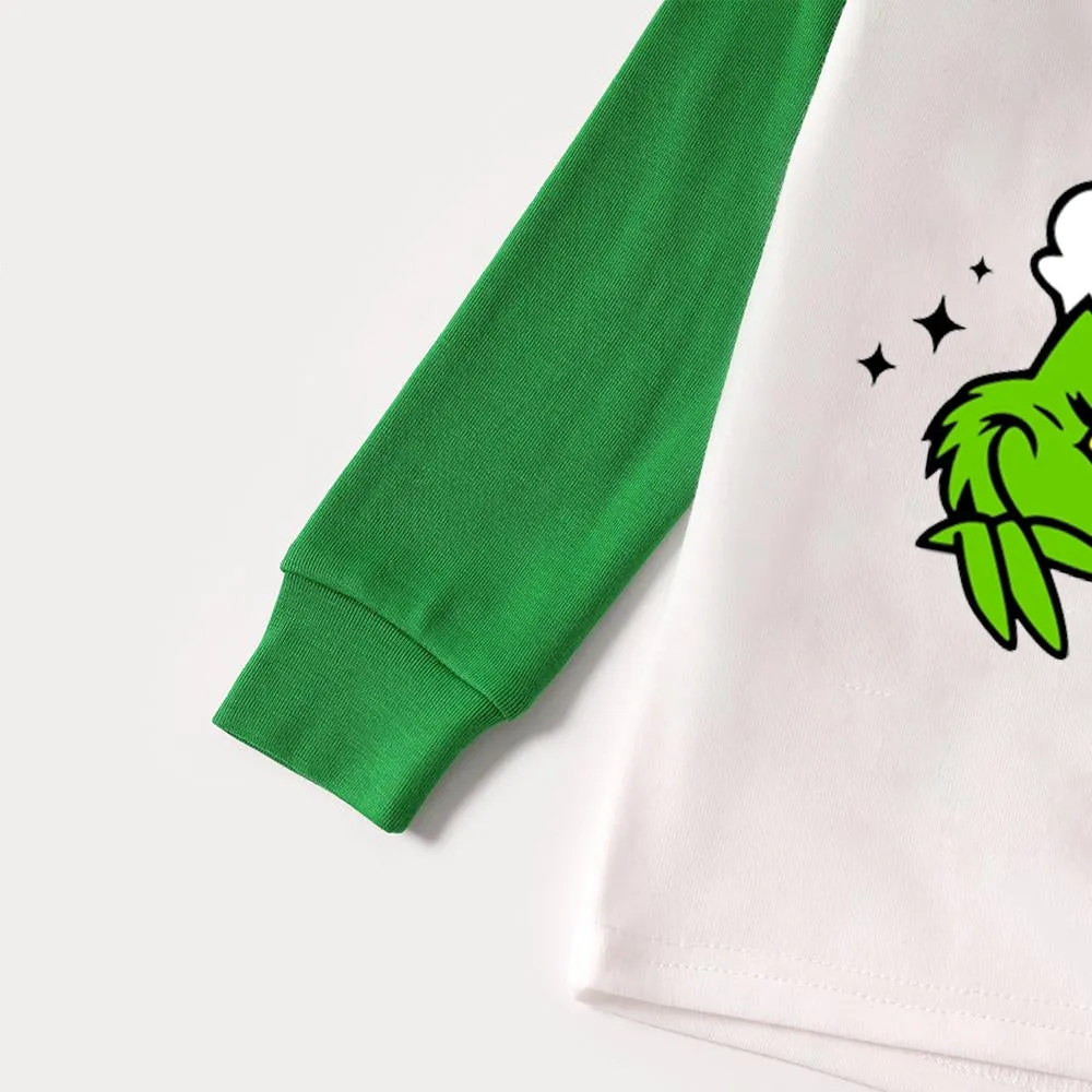 Christmas Cute Cartoon Print Family Matching Raglan Long-sleeve Pajamas Sets
