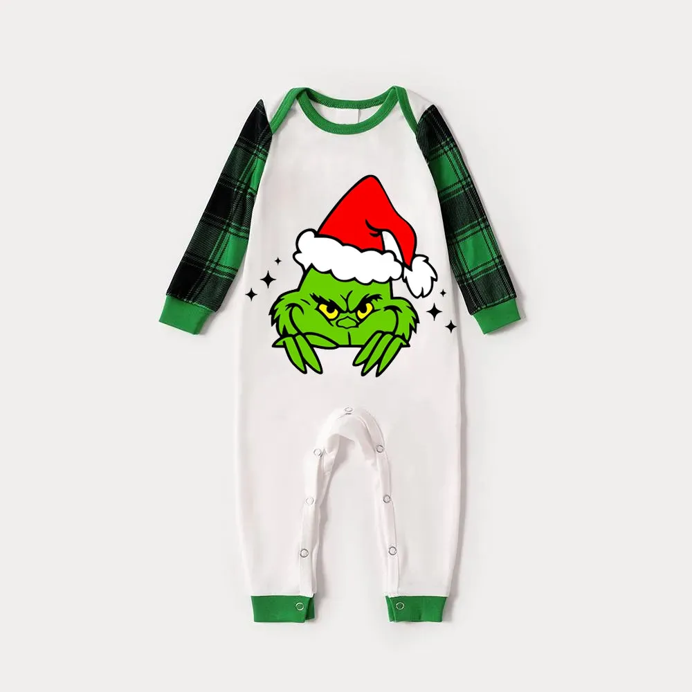 Christmas Cute Cartoon Print Family Matching Raglan Long-sleeve Pajamas Sets