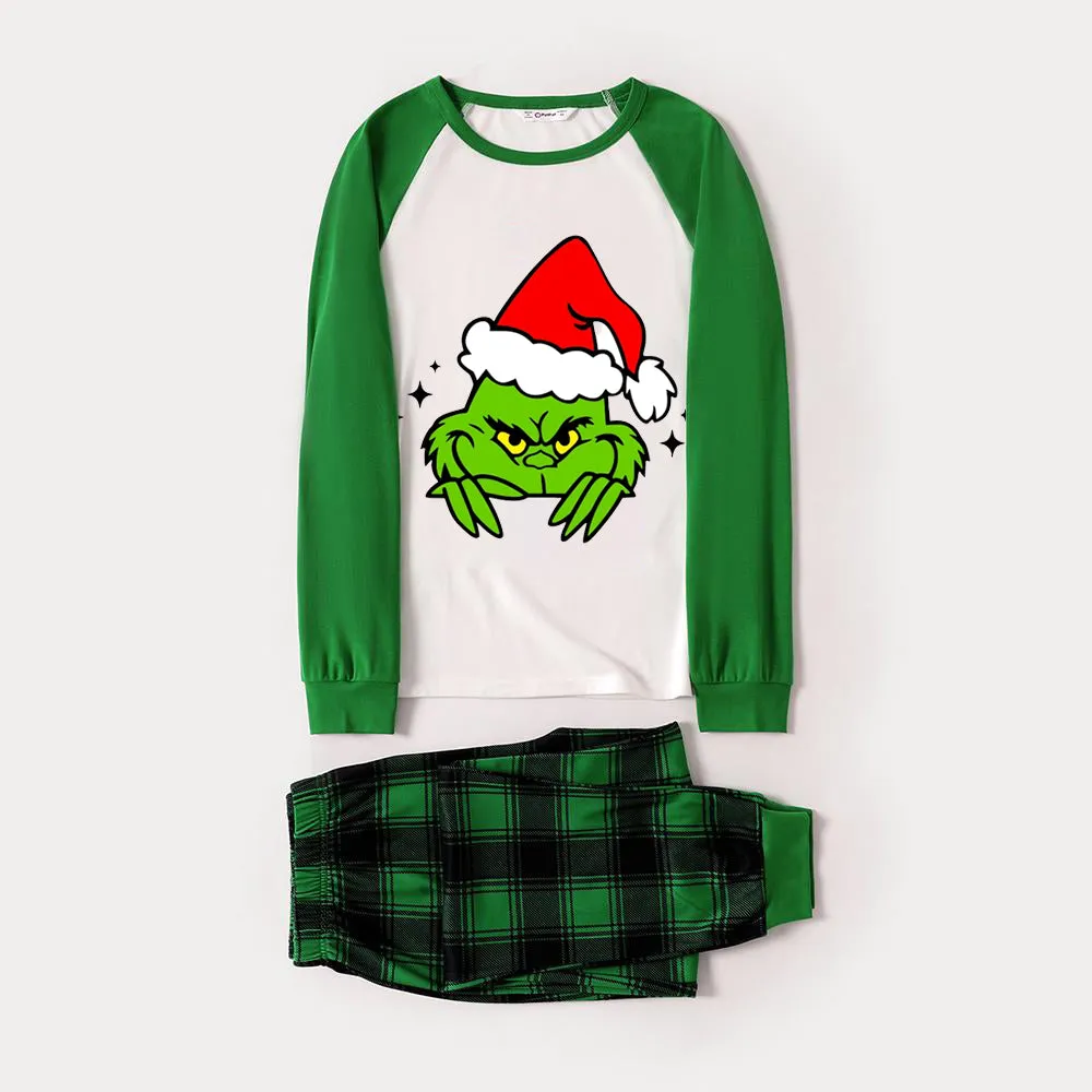 Christmas Cute Cartoon Print Family Matching Raglan Long-sleeve Pajamas Sets