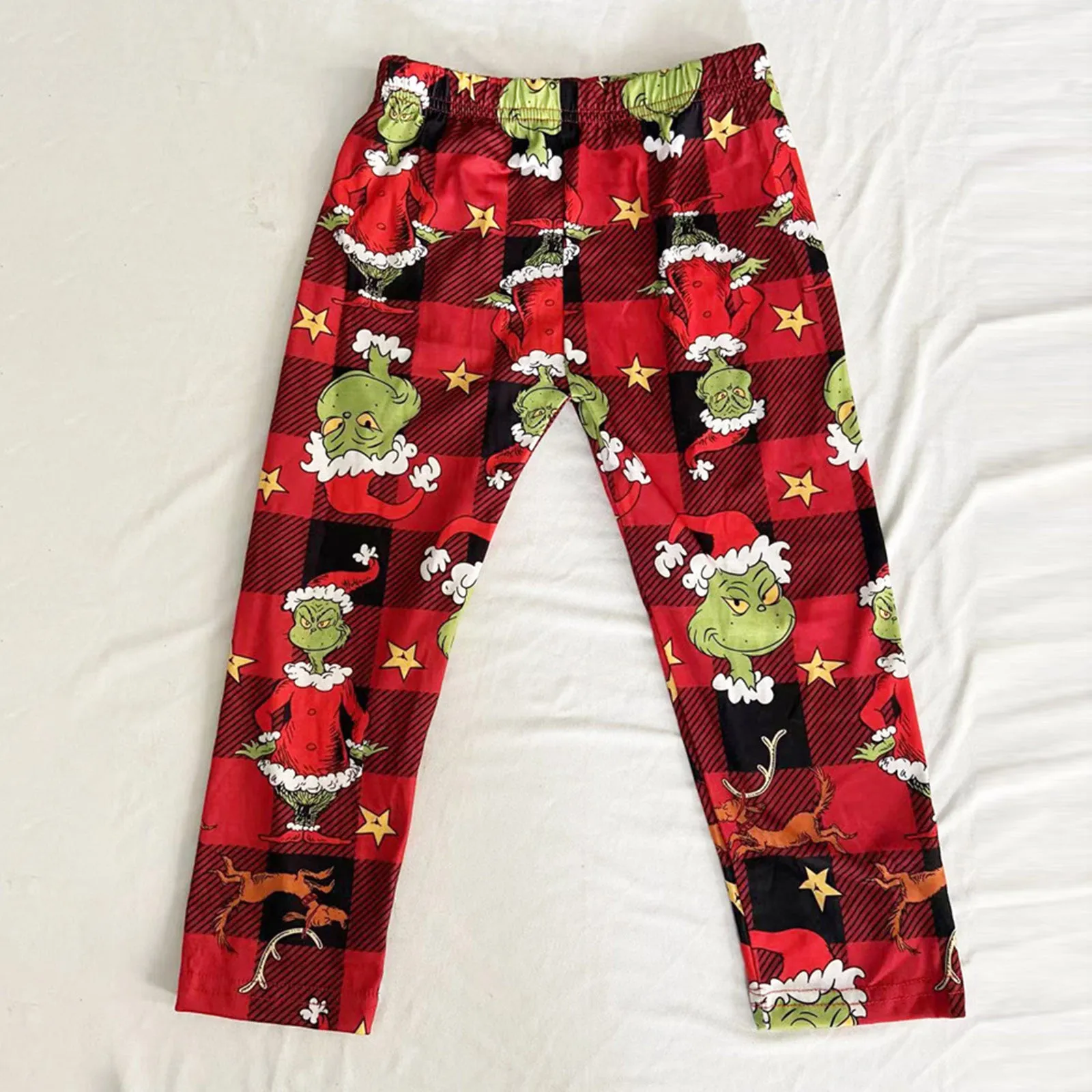 Christmas Family Matching Pajamas Set Mother Dad Cartoon Print Pajamas Home Clothes Set