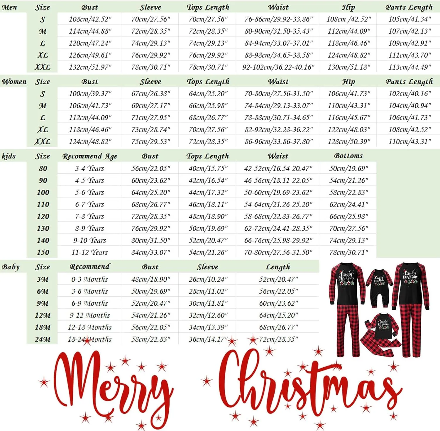 Christmas Family Pajamas Matching Sets Long Sleeve Comfy Sleepwear Xmas Plaid Pjs Set for Couples Women Men
