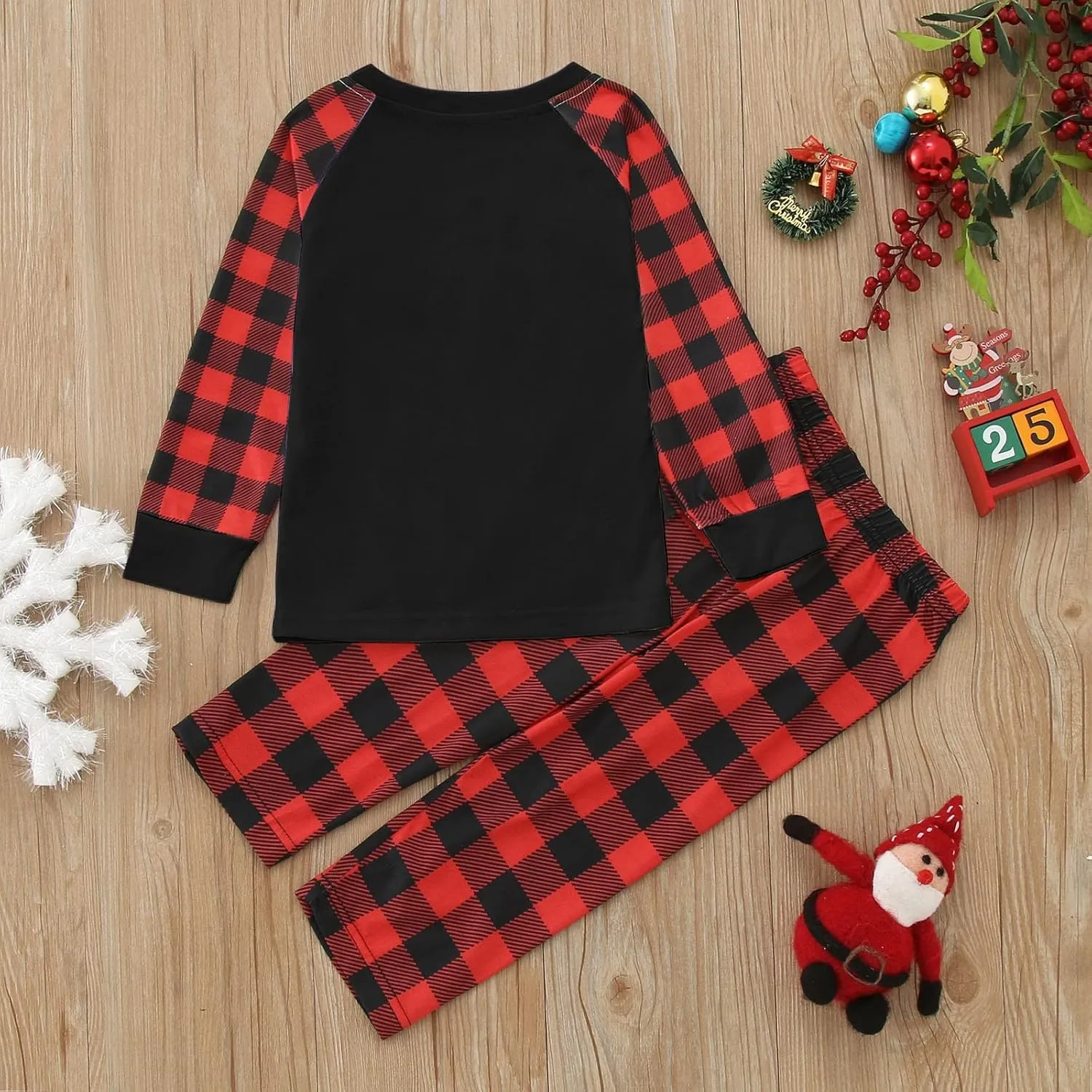 Christmas Family Pajamas Matching Sets Long Sleeve Comfy Sleepwear Xmas Plaid Pjs Set for Couples Women Men