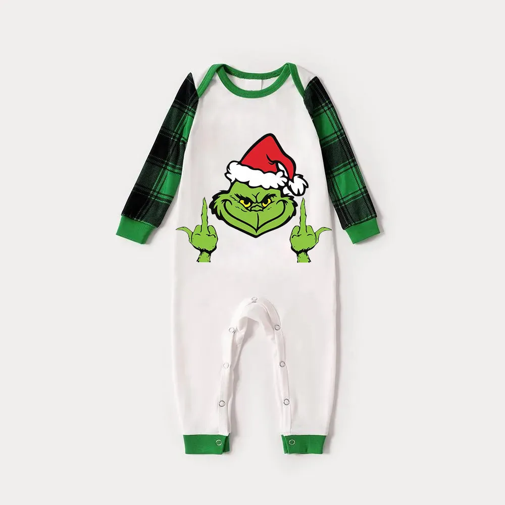Christmas Hat Cartoon Print Family Matching Raglan Long-sleeve Pajamas Sets