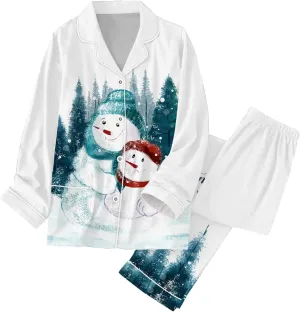 Christmas Pajamas for Women Long Pants Womens Pajamas Cropped Pants Set Fall Pjs for Women Set Plus Lounge Sets for Women Silk Fleece Lace with Pockets Trendy