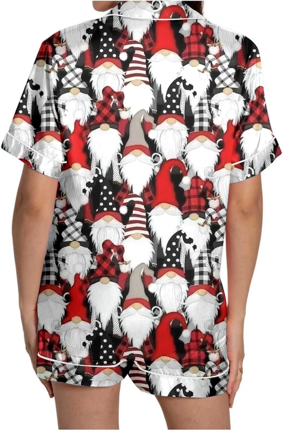 Christmas Pajamas Sets for Women, Women's Snowman Pajama Sets Button-Down Pj Set Sleepwear Shirt and Shorts Lounge Sets