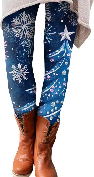 Christmas Women's Warm and Fashionable Pants Autumn and Winter Home Casual Tight Pants