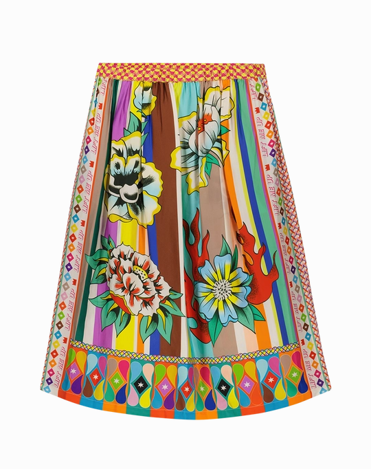 VANESSA PRINTED MIDI SKIRT Smooth Look Fashion Week Ready