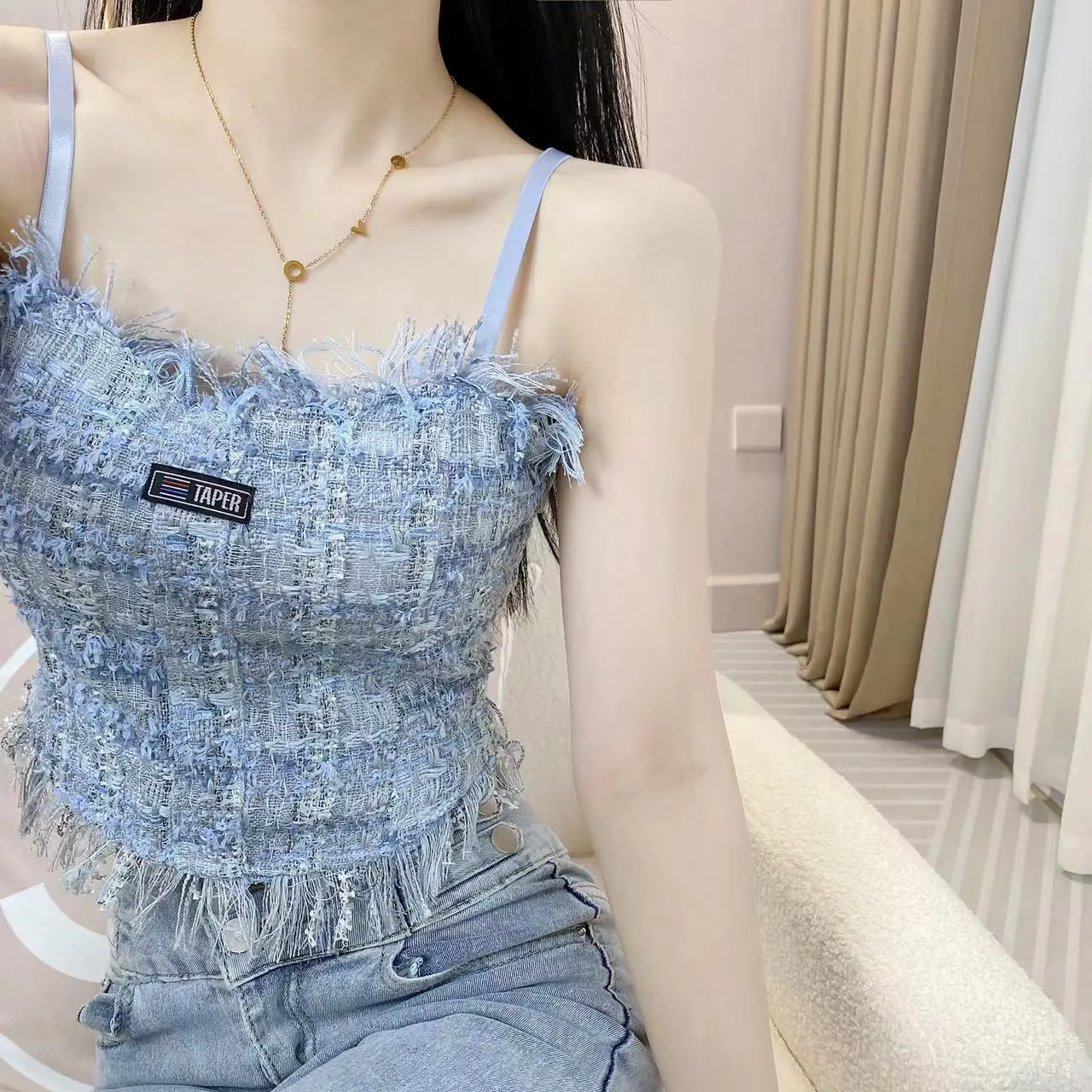 Classic Style Beauty Back Sling Vest with Chest Pad