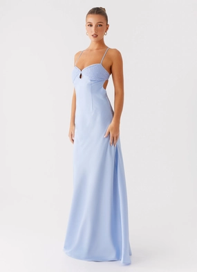 Joanie Maxi Dress - Blue MultiPurposePockets