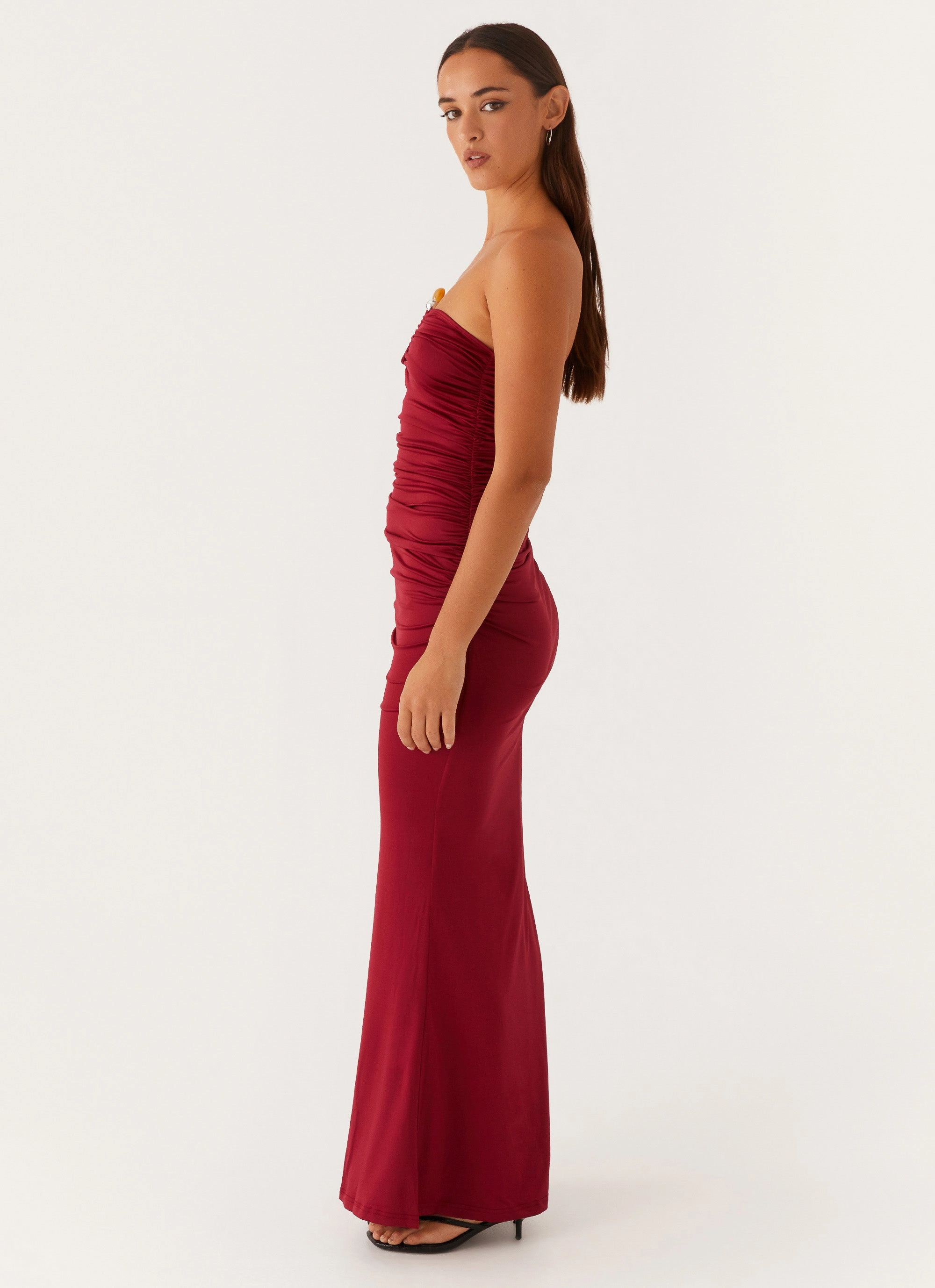Bare Arm Rudy Maxi Dress - Maroon