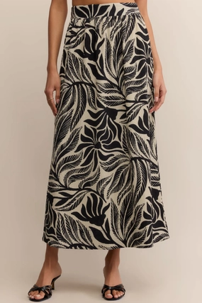Serendipidity Palm Maxi Skirt by Z Supply Weekend Outfit Comfortable Feel