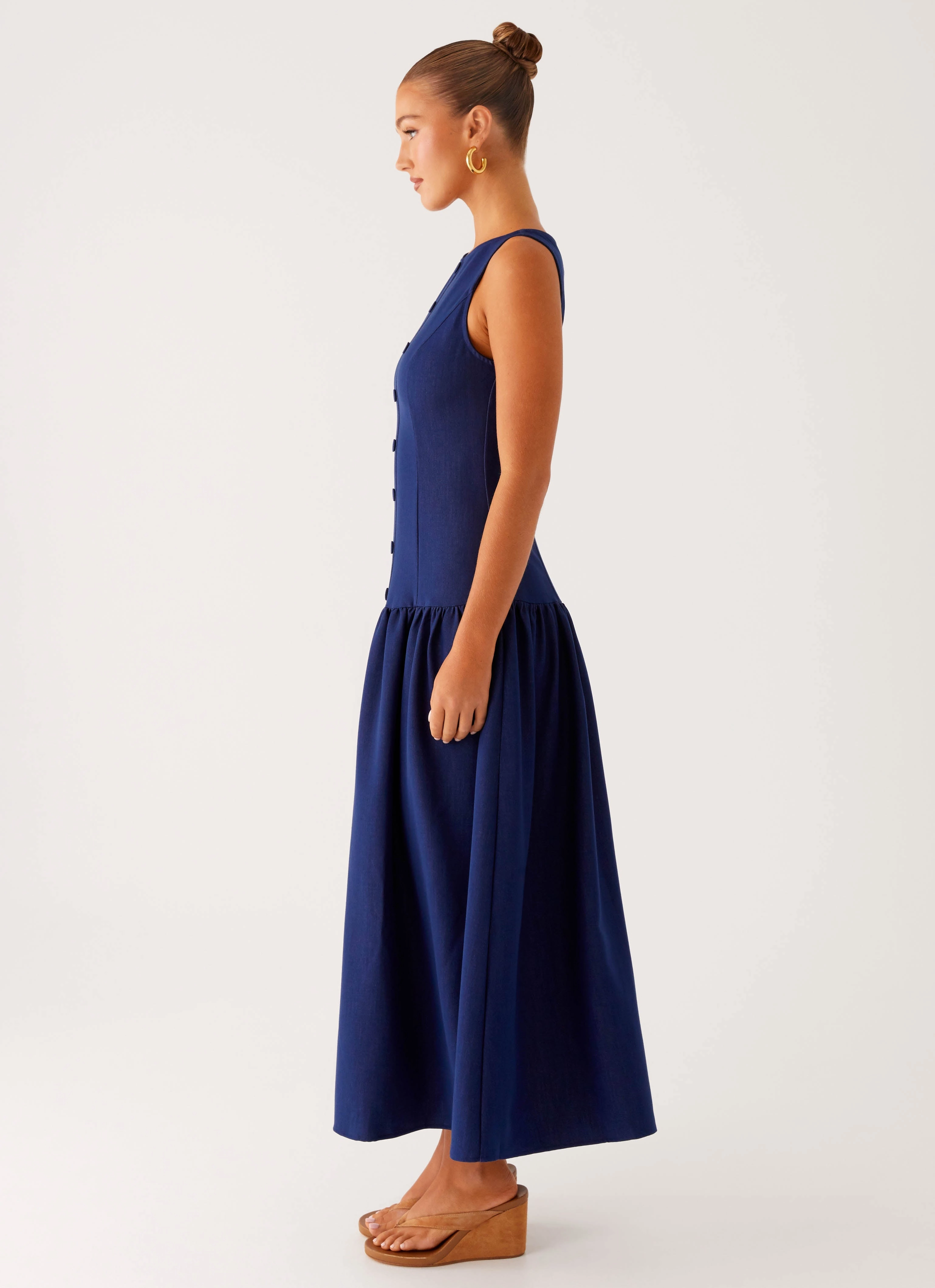Airy Comfort Hayes Denim Midi Dress - Indigo