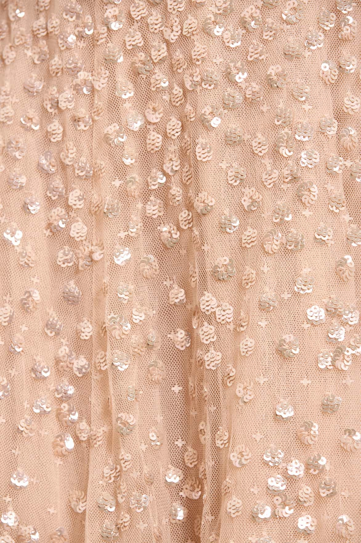 Leila Dot V-Neck Cape Ankle Gown Seasonal Fit