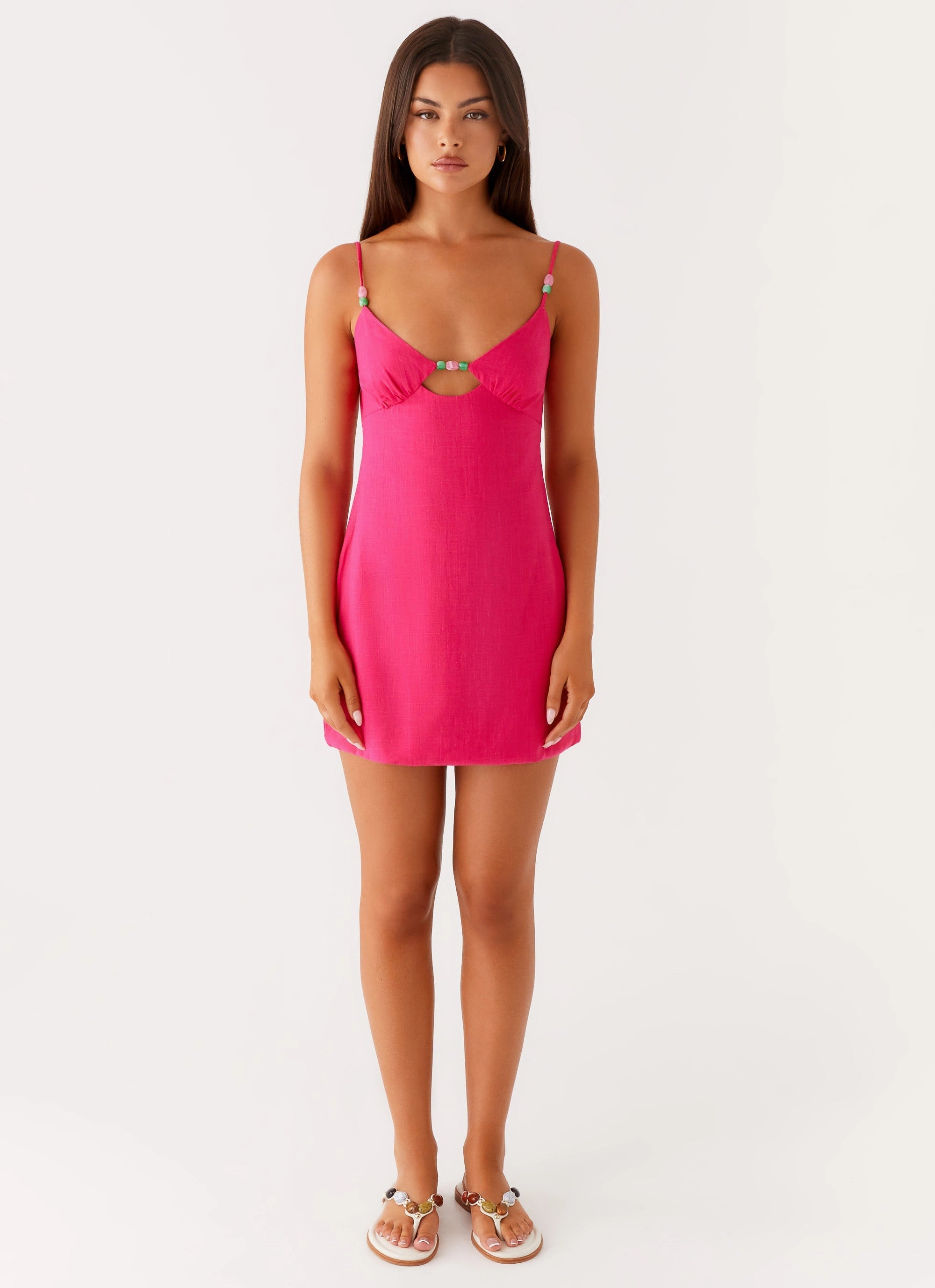 Vibrant Hue Chic and Elegant Vander Mini Dress - Fuchsia