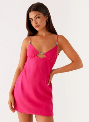 Smart Casual Lounge Base Vander Mini Dress - Fuchsia