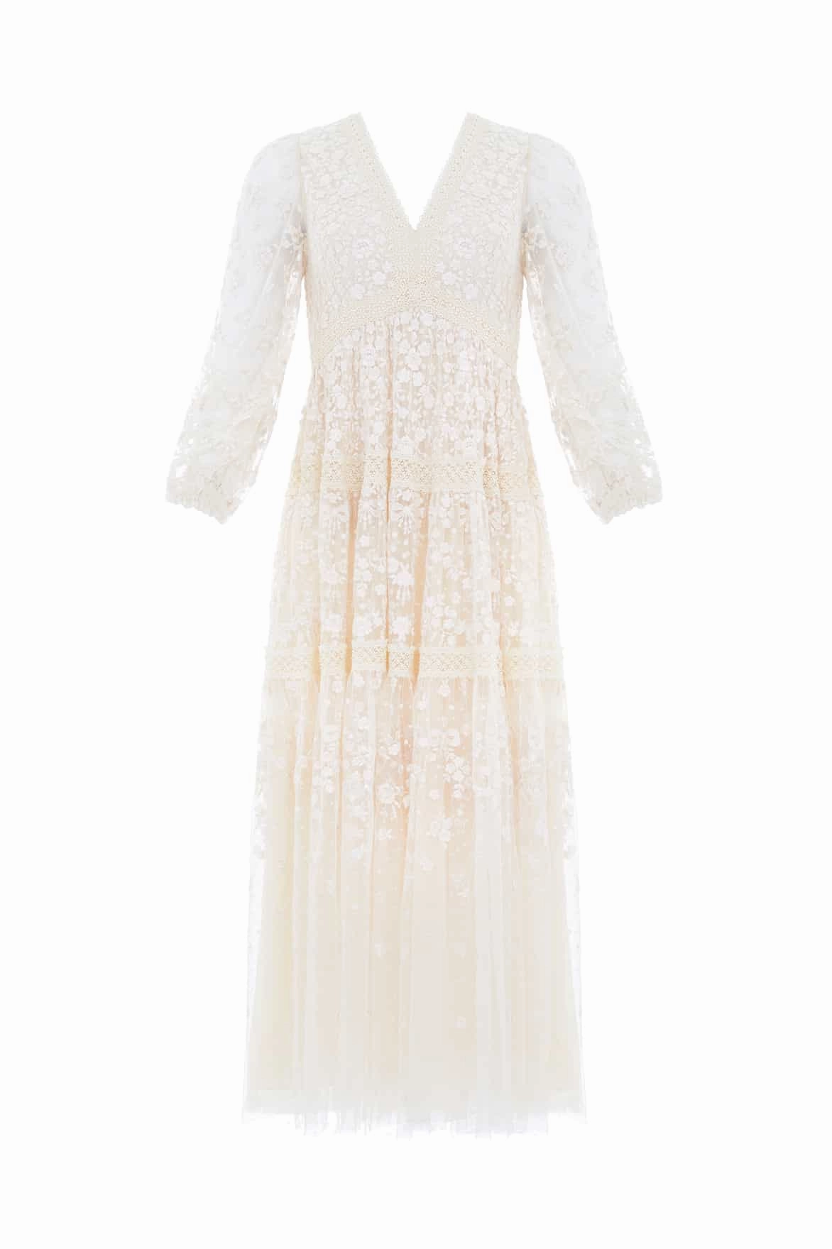 Celestia Ribbon Ankle Gown Fitted Style
