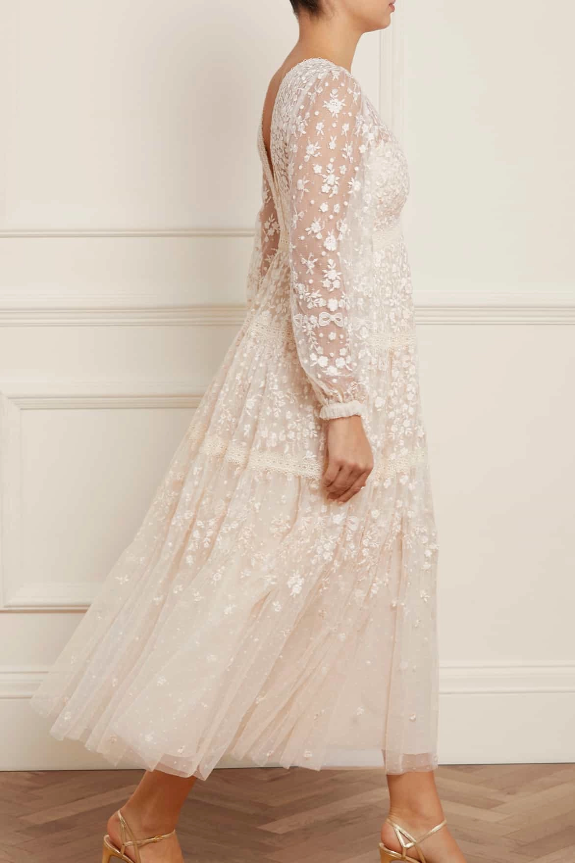Fashionable outfit for outings Effortless weekend dress Celestia Ribbon Ankle Gown
