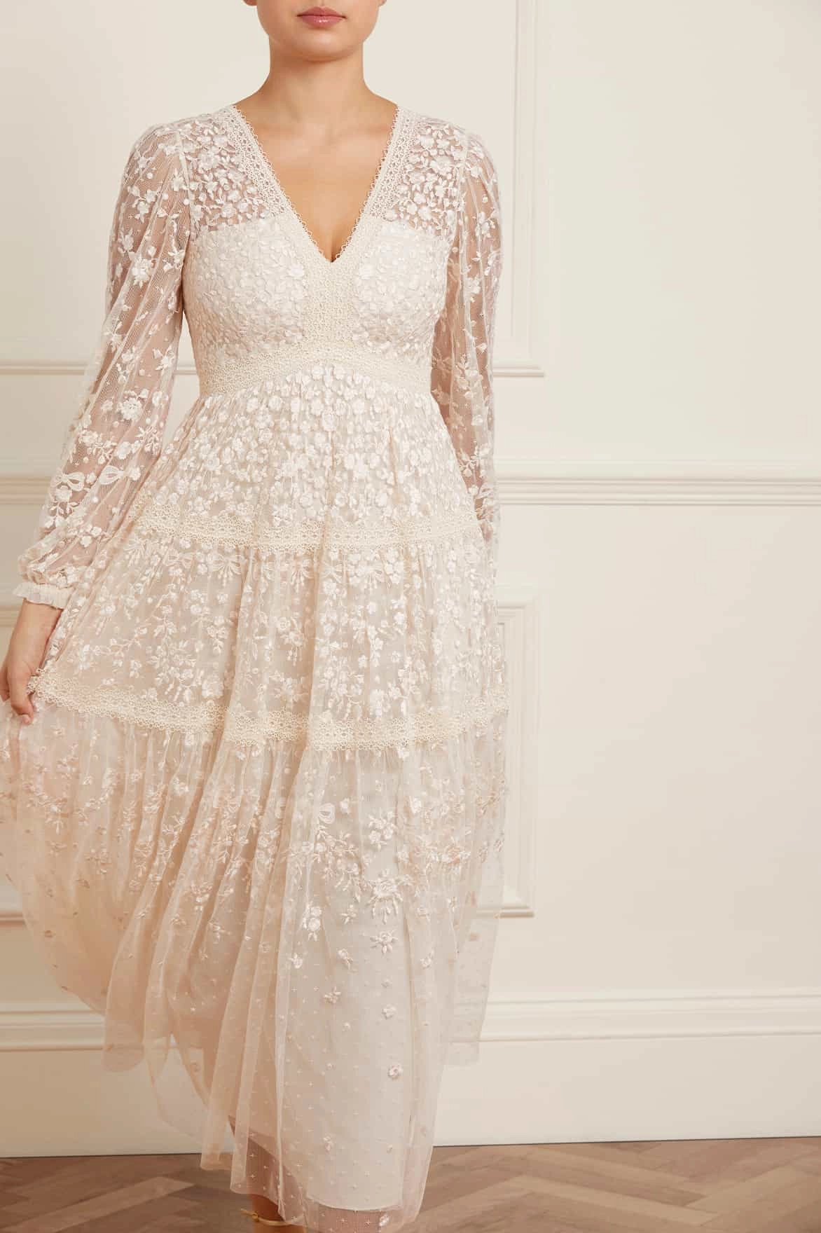 Celestia Ribbon Ankle Gown Curvy Glam Formal Occasion