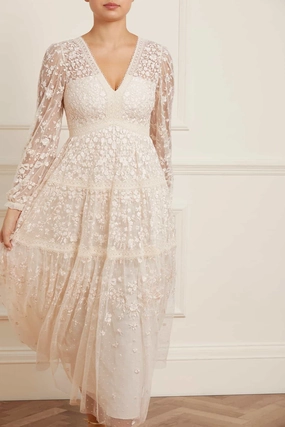 Celestia Ribbon Ankle Gown Curvy Glam Formal Occasion